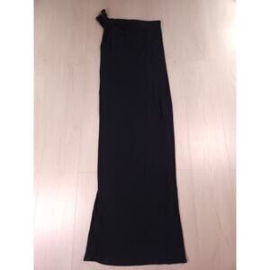 Beau Soleil S-M 100% Bamboo Maxi Dress Black Metal Ring Strap Eco Friendly